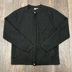 Men’s ASOS Chevron Quilted Zip Jacket – Size L (Black)